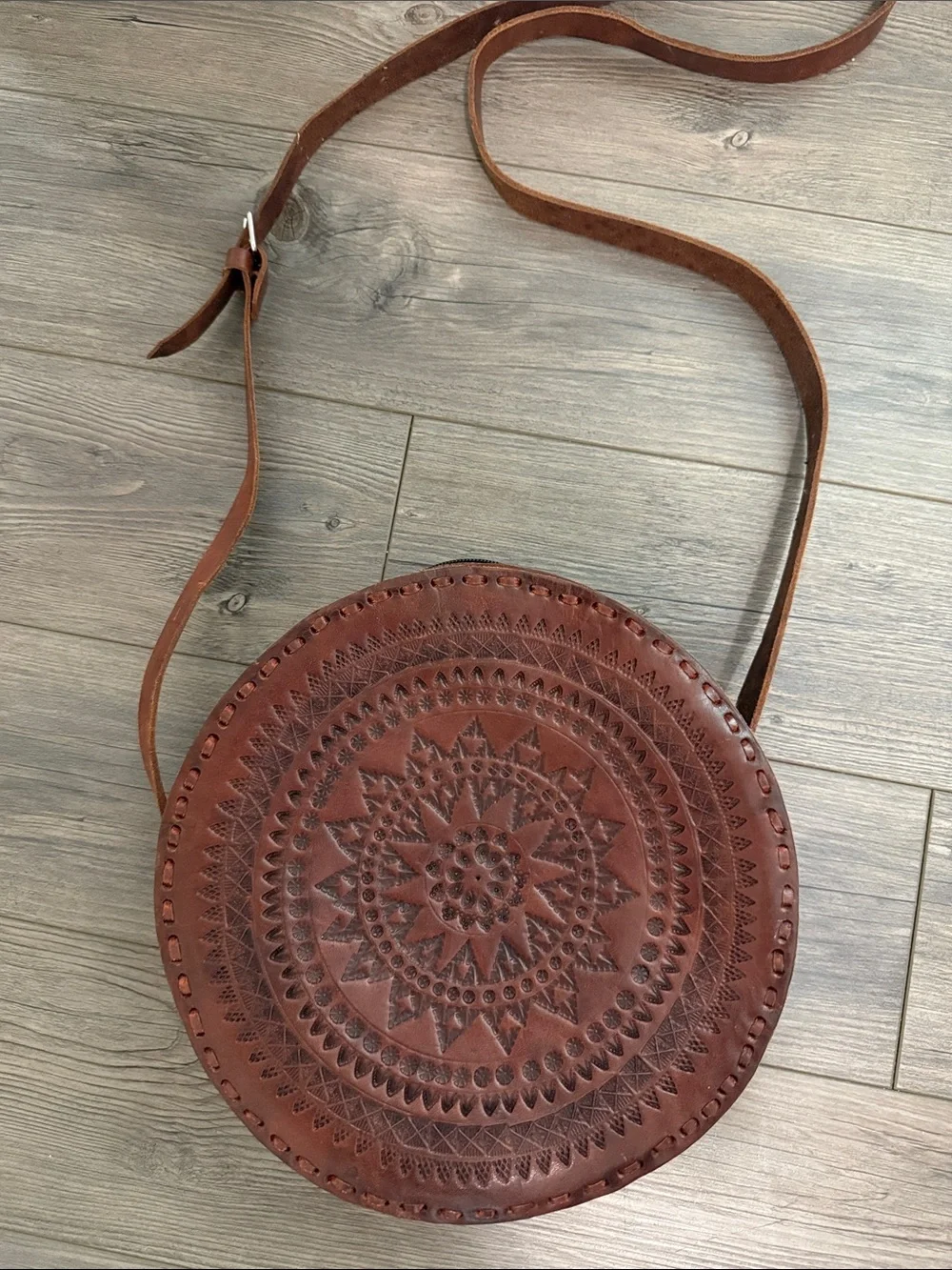 Hand Tooled Large Leather Bag Handmade!!!